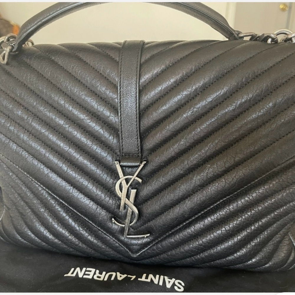 Yves Saint Laurent College Large Shoulder Bag - Picture 2 of 5
